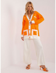 Bielo-oranžový komplet nohavíc a oranžového svetra B3293 #5