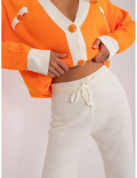 Bielo-oranžový komplet nohavíc a oranžového svetra B3293 #6