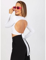 Biely crop top s holým chrbtom W6544 #1