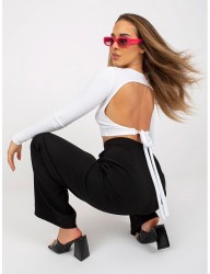 Biely crop top s holým chrbtom W6544 #3