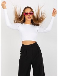 Biely crop top s holým chrbtom W6544 #4