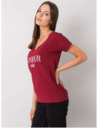 Bordó dámske tričko s nápisom Y5364 #3