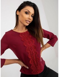 Bordová elegantná blúzka s čipkou W9566 #2