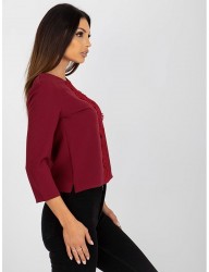 Bordová elegantná blúzka s čipkou W9566 #4