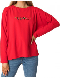 červené dámske tričko s nápisom love Y8689