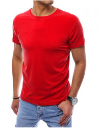 červené jednofarebné pánske tričko B0047