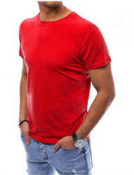 červené jednofarebné pánske tričko B0047 #1