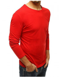 červené klasické tričko s dlhým rukávom N7114