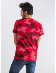 červené pánske camo tričko N9989 #1