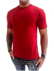 červené pánske jednofarebné tričko B0458
