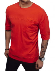červené pánske tričko s náprsným vreckom W5744