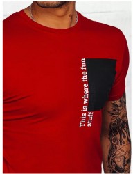 červené pánske tričko s potlačou W8987 #2
