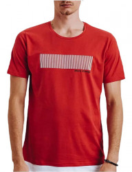 červené pánske tričko s potlačou Y4632