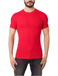 červené pletené tričko Y1981