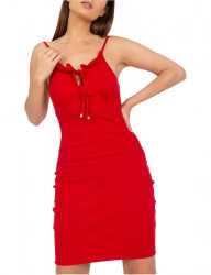 červené priliehavé šaty W6088