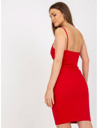 červené priliehavé šaty W6088 #1