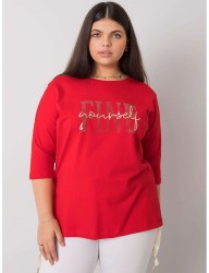 červené tričko elena s nápismi fine yourself Y9906 #2