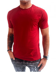 červené tričko s náprsným vreckom B0326
