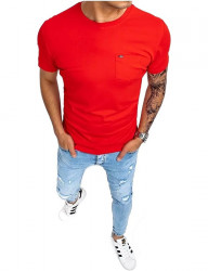 červené tričko s vreckom na hrudi W5782