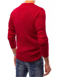 červený pánsky klasický pulóver W3651 #1