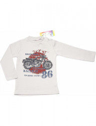 Chlapčenské smotanové tričko s motorkou Y4857