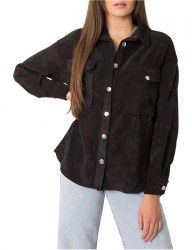 čierna dámska menčestrová košeľa W2673