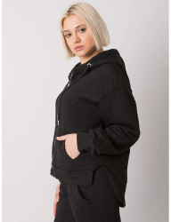 čierna dámska mikina na zips s kapucňou Y9885 #2