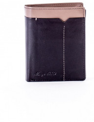 čierna pánska peňaženka s béžovým okrajom N8944