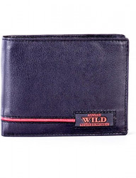 čierna pánska peňaženka s červeným pruhom N6847