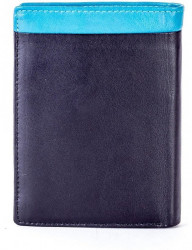 čierna pánska peňaženka s modrým okrajom N6785 #1