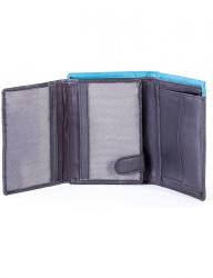 čierna pánska peňaženka s modrým okrajom N6785 #4