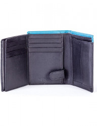 čierna pánska peňaženka s modrým okrajom N6785 #5