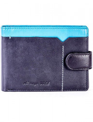čierna pánska peňaženka s modrým okrajom N6845