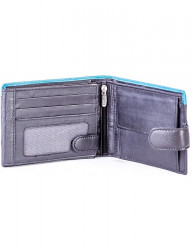 čierna pánska peňaženka s modrým okrajom N6845 #2