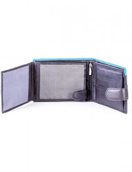 čierna pánska peňaženka s modrým okrajom N6845 #5