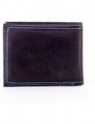 čierna pánska peňaženka s modrým prešívaním N6795 #1