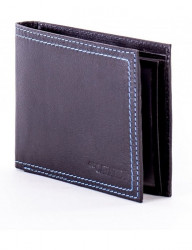 čierna pánska peňaženka s modrým prešívaním N6795 #2