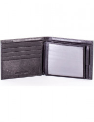 čierna pánska peňaženka s modrým prešívaním N6795 #3
