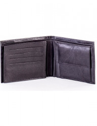 čierna pánska peňaženka s modrým prešívaním N6795 #4