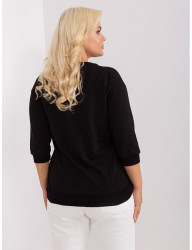 čierne bavlnené tričko s klokaním vreckom a B3043 #1