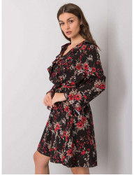 čierne dámske kvetinové mini šaty Y7990 #2