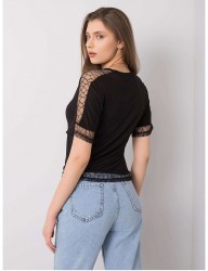 čierne dámske tričko s čipkou N9550 #1