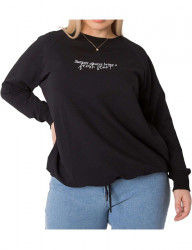 čierne dámske tričko so stiahnutím as nápisom Y9054