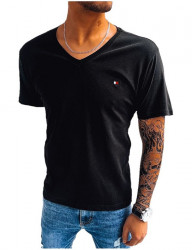 čierne jednofarebné pánske tričko W9439