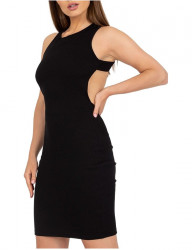 čierne mini šaty s odhaleným chrbtom W6094