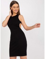 čierne mini šaty s odhaleným chrbtom W6094 #4