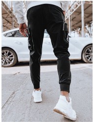 čierne pánske jogger tepláky s vreckami B4485 #1
