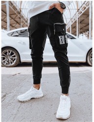 čierne pánske jogger tepláky s vreckami B4485 #2