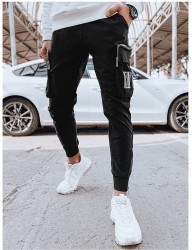 čierne pánske jogger tepláky s vreckami B4485 #3