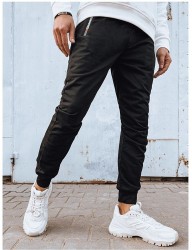 čierne pánske tepláky s vreckami na zips B4149 #2